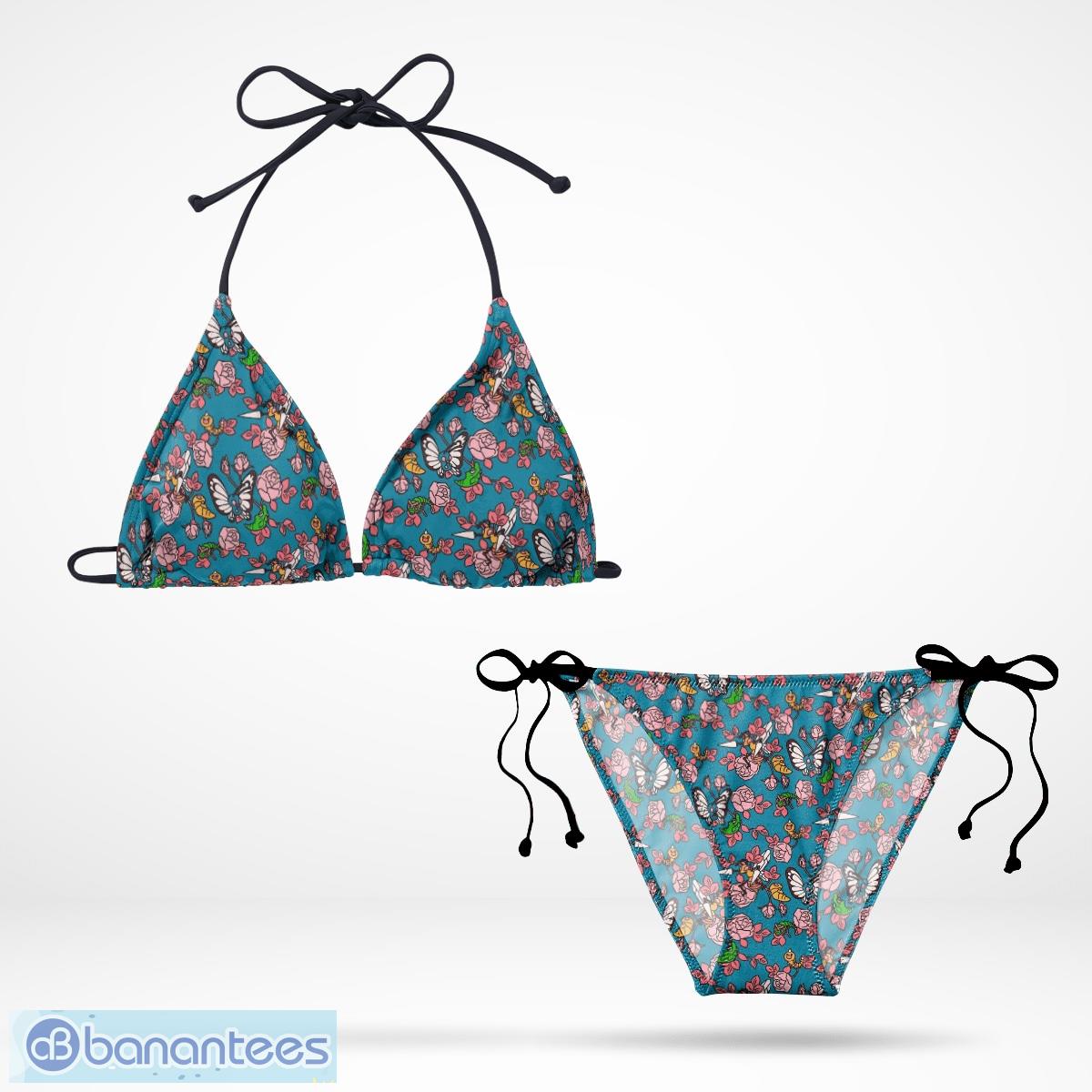 Floral Seamless Pokemon String Bikini Swimwear Gift Fans Banantees