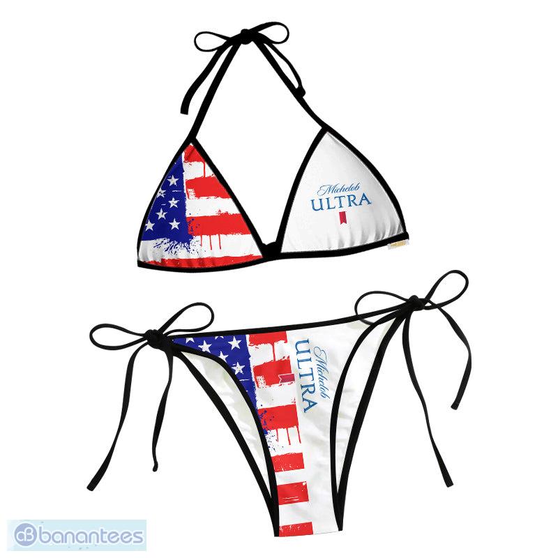 Michelob Ultra American Flag String Bikini Gift Women Beach Summer