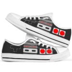 90s 80s Nintendo Game Consoles White Canvas Shoes Men & Women Men's Shoes US6