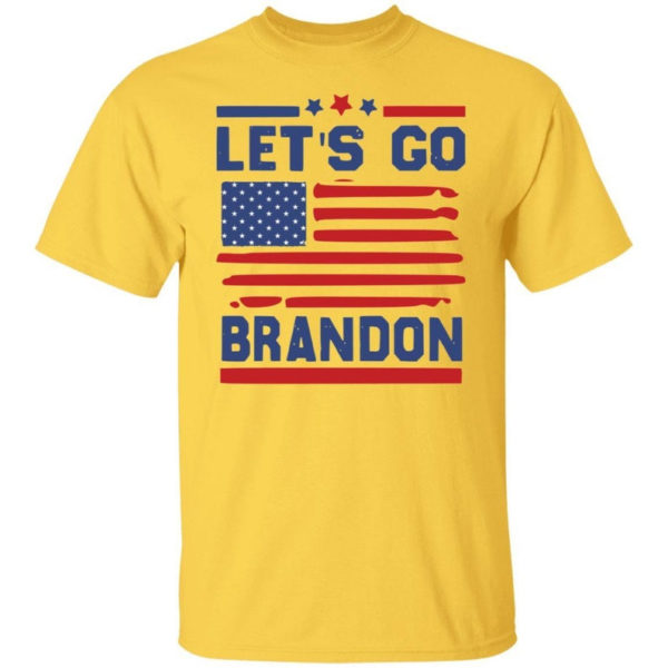 American Flag Let's Go Brandon T-shirt Unisex T-Shirt Yellow S