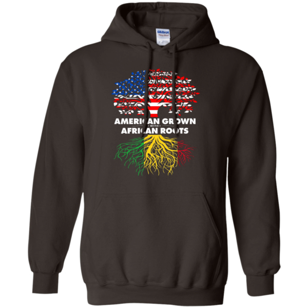 American Grown With African Roots T-shirt Hoodie Hoodie Dark Chocolate S