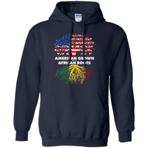 American Grown With African Roots T-shirt Hoodie Hoodie Navy S