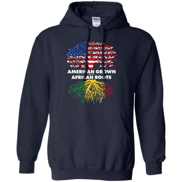 American Grown With African Roots T-shirt Hoodie Hoodie Navy S