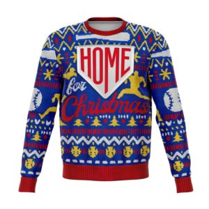 Baseball Home For Christmas Baseball Fans Christmas Sweater AOP Sweater Royal S