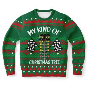Be Kind Of Christmas Tree Traffic Lights Flag Christmas Sweater AOP Sweater Green S