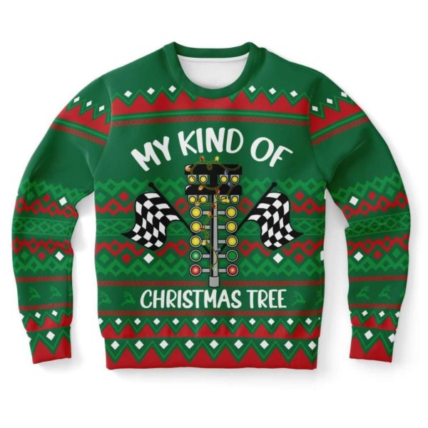 Be Kind Of Christmas Tree Traffic Lights Flag Christmas Sweater AOP Sweater Green S