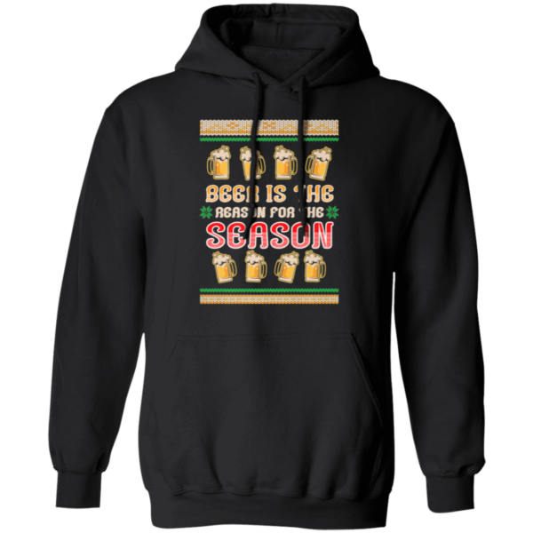 Beer Is The Reason For The Season Beer Lover Christmas Gift Sweatshirt Hoodie Black S