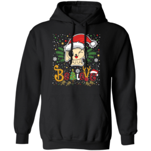 Believe Christmas Dog Lover T-Shirt Hoodie Hoodie Black S