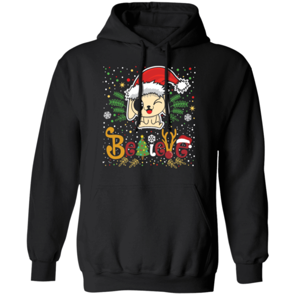 Believe Christmas Dog Lover T-Shirt Hoodie Hoodie Black S