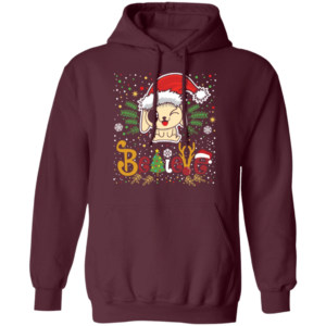 Believe Christmas Dog Lover T-Shirt Hoodie Hoodie Maroon S