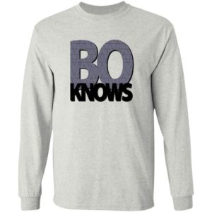 Bo Knows White Shirt Long Sleeve Sport Grey S