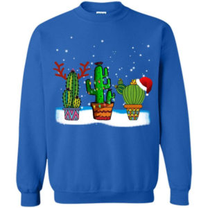 Cactus Christmas Watercolor Cactus Lover Christmas Sweatshirt Sweatshirt Royal Blue S
