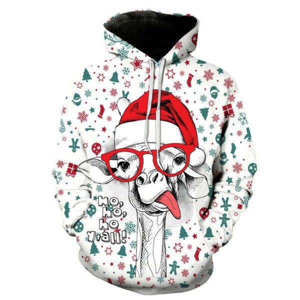 Camel Santa Ho Ho Ho Star 3D All Over Print Hoodie 3D Hoodie White S