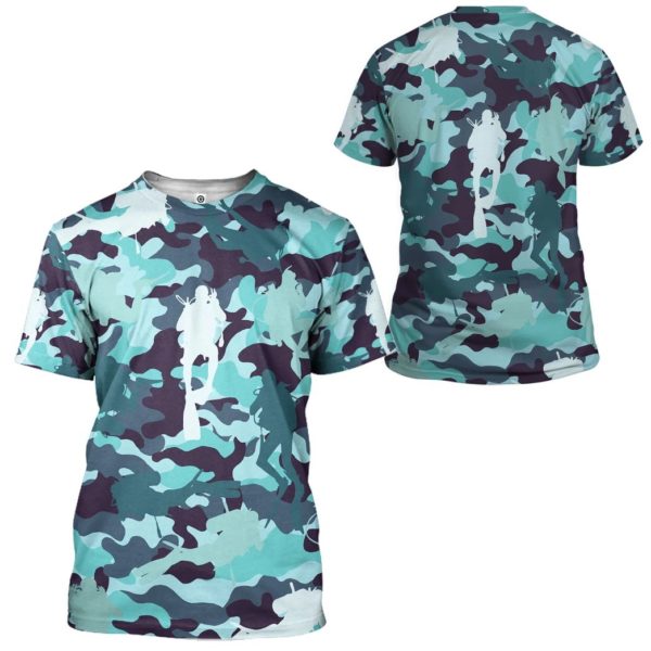 Camo Scuba Diving 3D All Over Print Shirt product photo 5