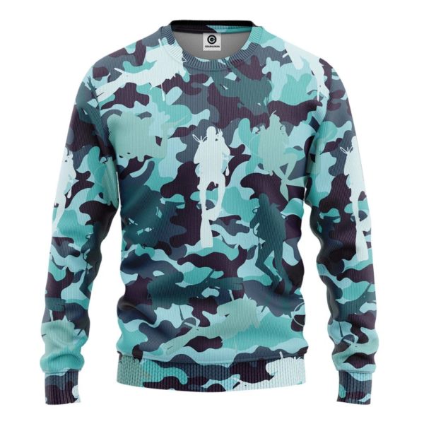 Camo Scuba Diving 3D All Over Print Shirt Long Sleeve S