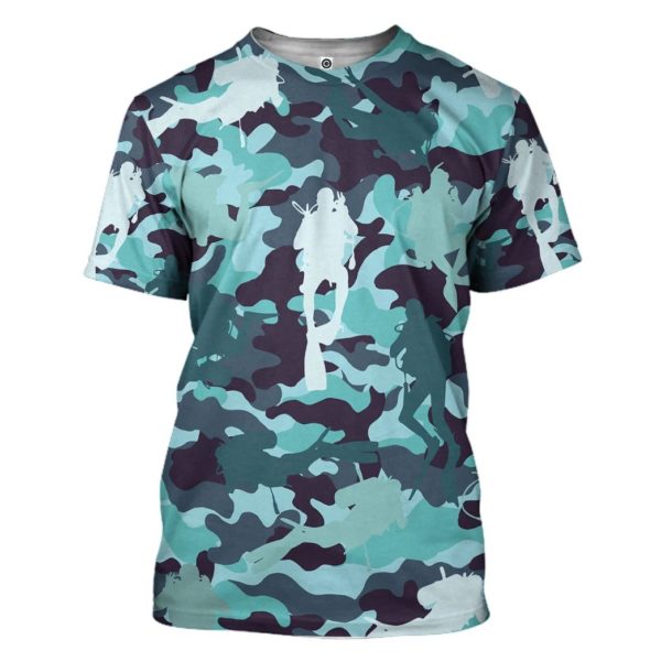 Camo Scuba Diving 3D All Over Print Shirt T-Shirt S