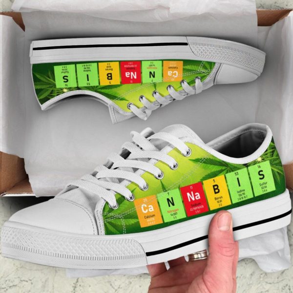 Cannabis Chemical Element Low Top Shoes for Men & Women Men's Shoes White US6