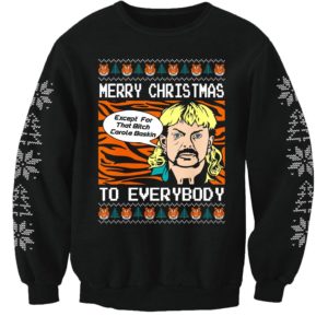 Carole Baskin Merry Christmas For Everybody Christmas Sweater AOP Sweater Black S