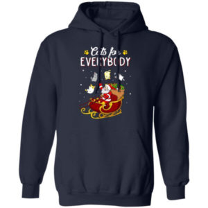 Cats For Everybody Santa Cat Lover Christmas Shirt Hoodie Navy S