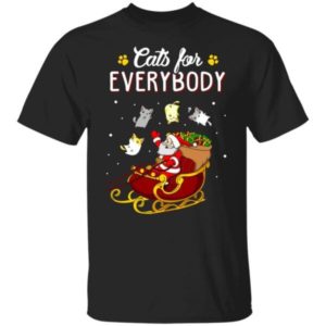 Cats For Everybody Santa Cat Lover Christmas Shirt Unisex T-Shirt Black S