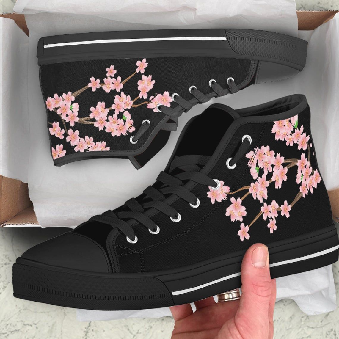 cherry-blossom-flowers-sakura-high-top-shoes-for-men-women-1.jpeg Cherry Blossom Flowers Sakura High Top Shoes for Men & Women product photo 1