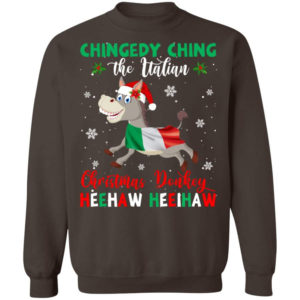 Chingedy Ching The Italian The Christmas Donkey Italian Christmas Sweatshirt Sweatshirt Dark Chocolate S