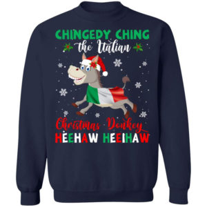 Chingedy Ching The Italian The Christmas Donkey Italian Christmas Sweatshirt Sweatshirt Navy S