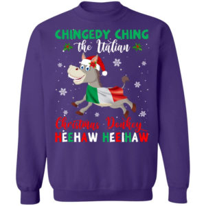 Chingedy Ching The Italian The Christmas Donkey Italian Christmas Sweatshirt Sweatshirt Purple S
