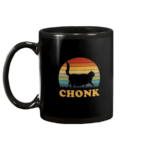 Chonk Cat Vintage Coffee Mug Black Ceramic Mug 11oz