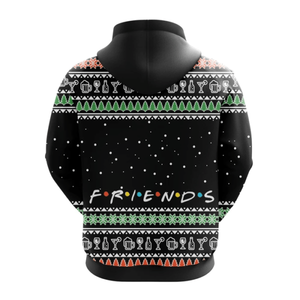Christ Friends Jesus Santa Snowman Reindeer FRIENDS Funny Beer Party Christmas 3D Hoodie product photo 1