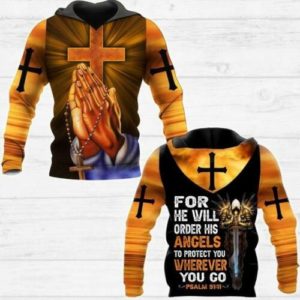 Christ Jesus For He Will Order His Angels To Protect You All Over Print 3D Hoodie 3D Hoodie Black S