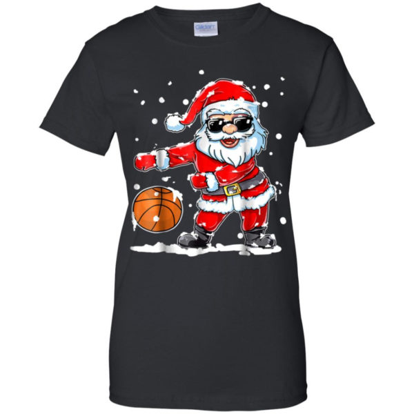 Christmas Flossing Santa Basketball Shirt Ladies T-Shirt Black S