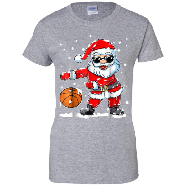 Christmas Flossing Santa Basketball Shirt Ladies T-Shirt Sport Grey S