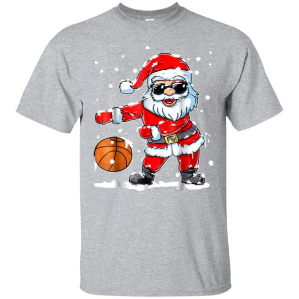 Christmas Flossing Santa Basketball Shirt Unisex T-Shirt Sport Grey S