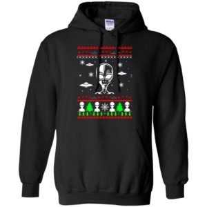 Christmas Gift Alien Ugly Christmas Shirt Hoodie Black S