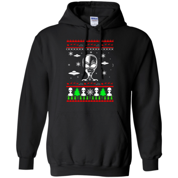 Christmas Gift Alien Ugly Christmas Shirt Hoodie Black S