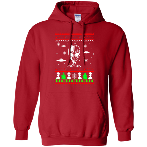 Christmas Gift Alien Ugly Christmas Shirt Hoodie Red S