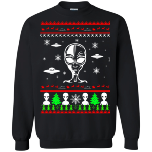 Christmas Gift Alien Ugly Christmas Shirt Sweatshirt Black S