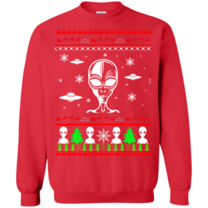 Christmas Gift Alien Ugly Christmas Shirt Sweatshirt Red S