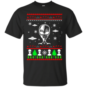 Christmas Gift Alien Ugly Christmas Shirt Unisex T-Shirt Black S