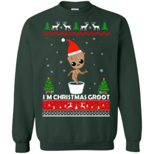 Christmas Groot Ugly Sweater, Reindeer Christmas sweater Dancing Groot Sweatshirt Forest Green S