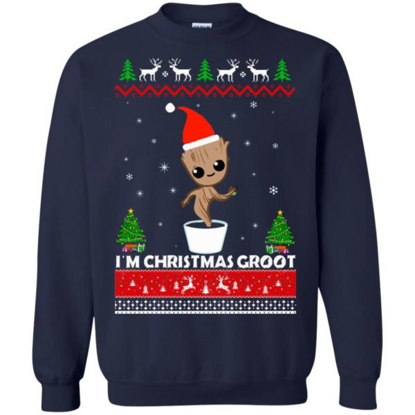 Christmas Groot Ugly Sweater, Reindeer Christmas sweater Dancing Groot Sweatshirt Navy S