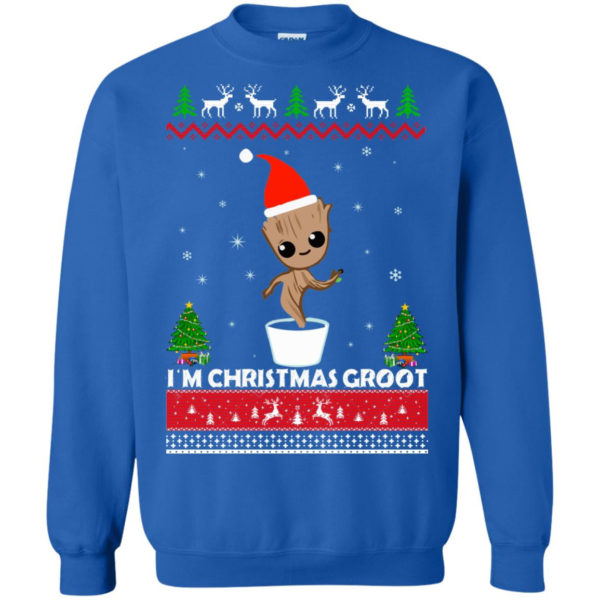 Christmas Groot Ugly Sweater, Reindeer Christmas sweater Dancing Groot Sweatshirt Royal S