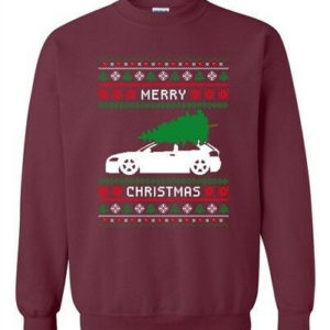 Christmas is coming - The car rushes to bring the Christmas tree to decorate Sweatshirt Maroon S