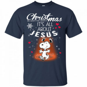 Christmas It’s All About Jesus Cute Snoopy Christmas T-Shirt Unisex T-Shirt Navy S