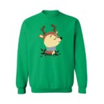 Christmas Sweater Reindeer Christmas Sweatshirt Green S