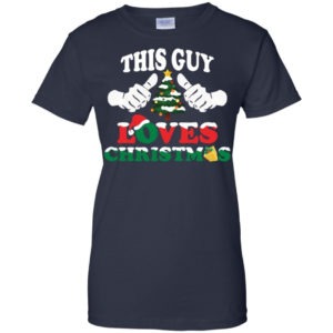 Christmas Tree This Guy Loves Christmas Shirt Ladies T-Shirt Navy S
