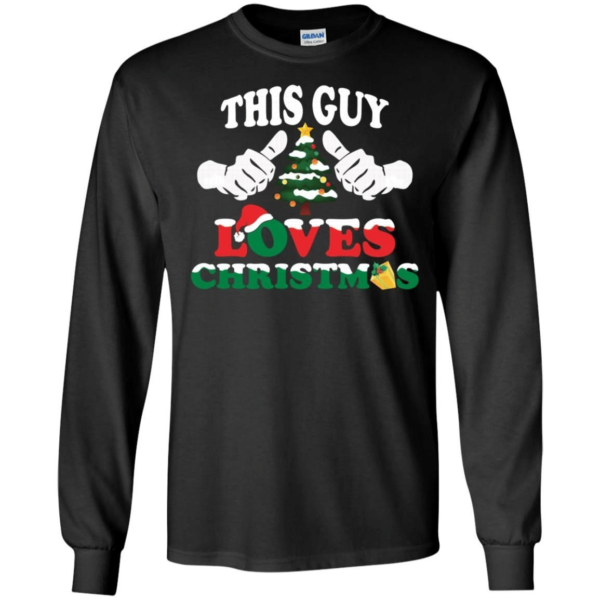 Christmas Tree This Guy Loves Christmas Shirt Long Sleeve Black S