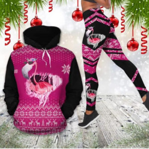 Christmas Ugly Flamingo All Over Print 3D Leggings product photo 2