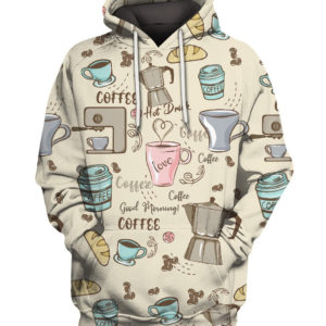 Coffee Lover Good Morning Funny Morning With Coffee And Bread Shirt 3D Hoodie Chocolate S